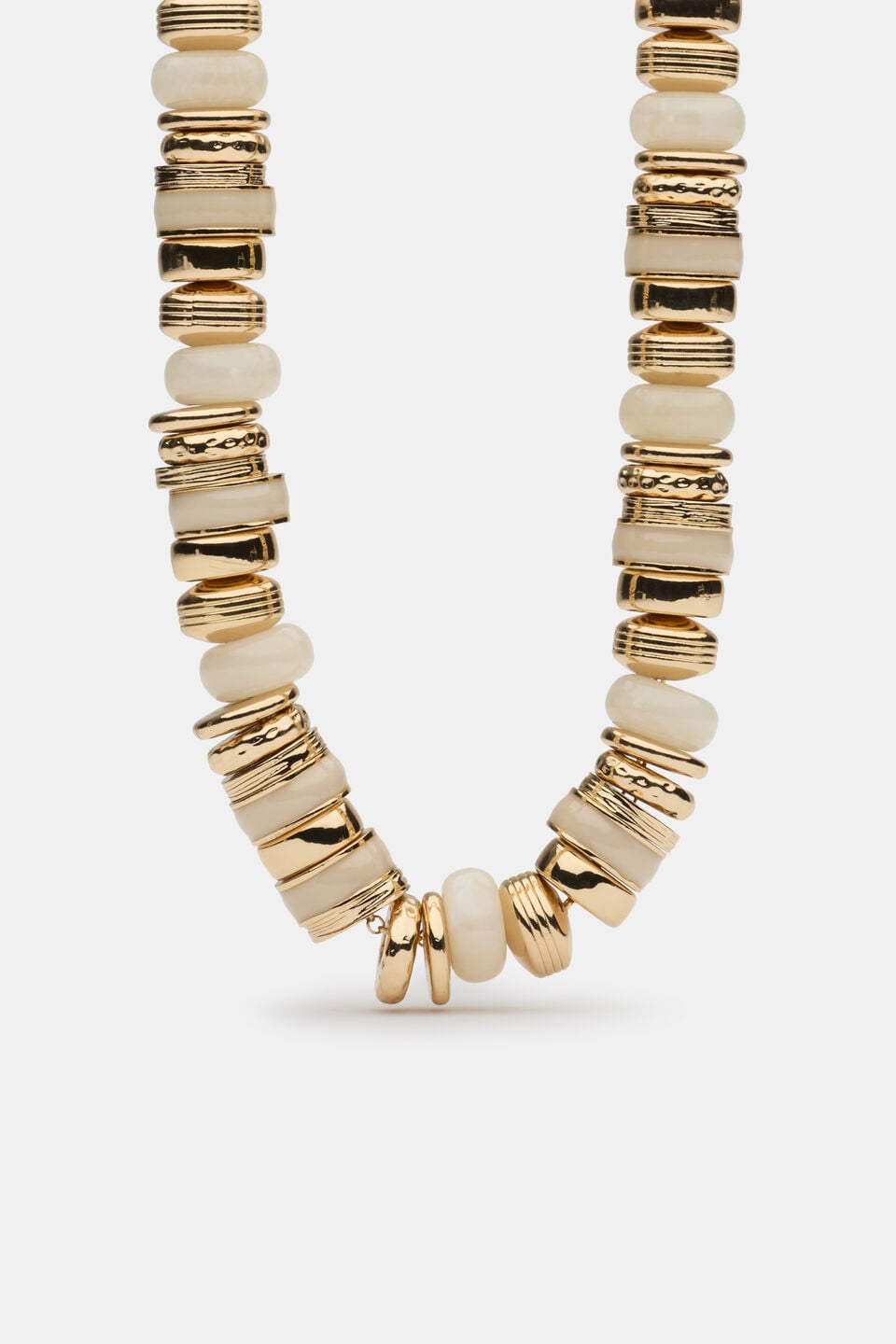 Statement Molten Bead Necklace  Gold