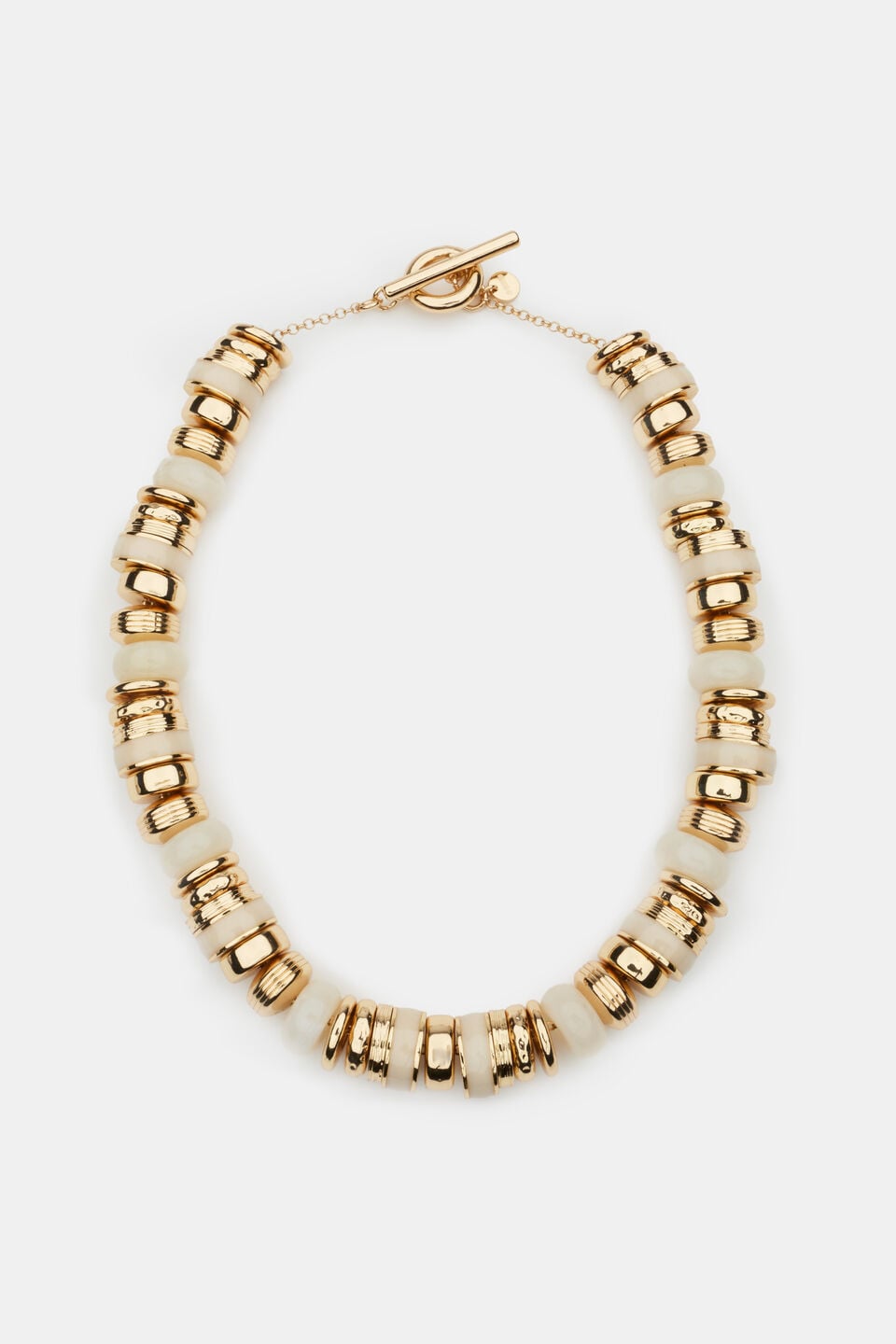 Statement Molten Bead Necklace  Gold