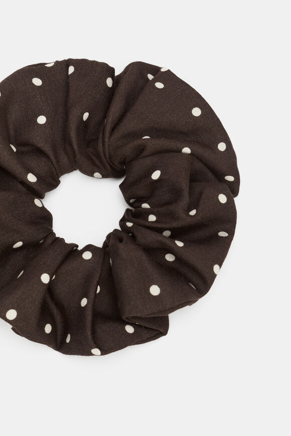 Spot Print Scrunchie  Dark Espresso Spot  hi-res
