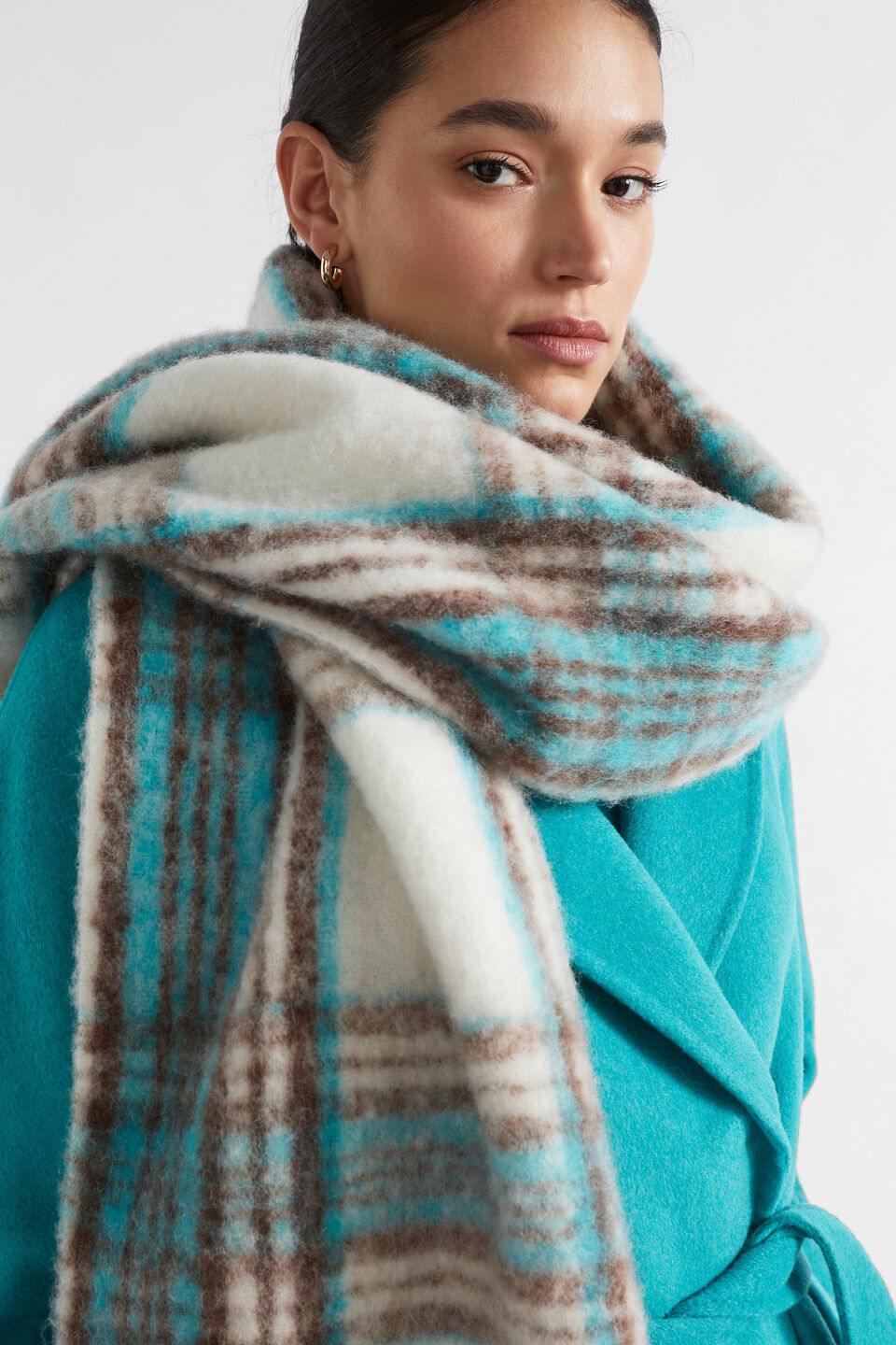 Check Scarf  Hot Chocolate Multi