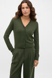 Australian Merino V Neck Cardigan  Deep Forest  hi-res