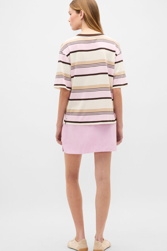 Cotton Stripe Relaxed Tee  Multi Stripe  hi-res
