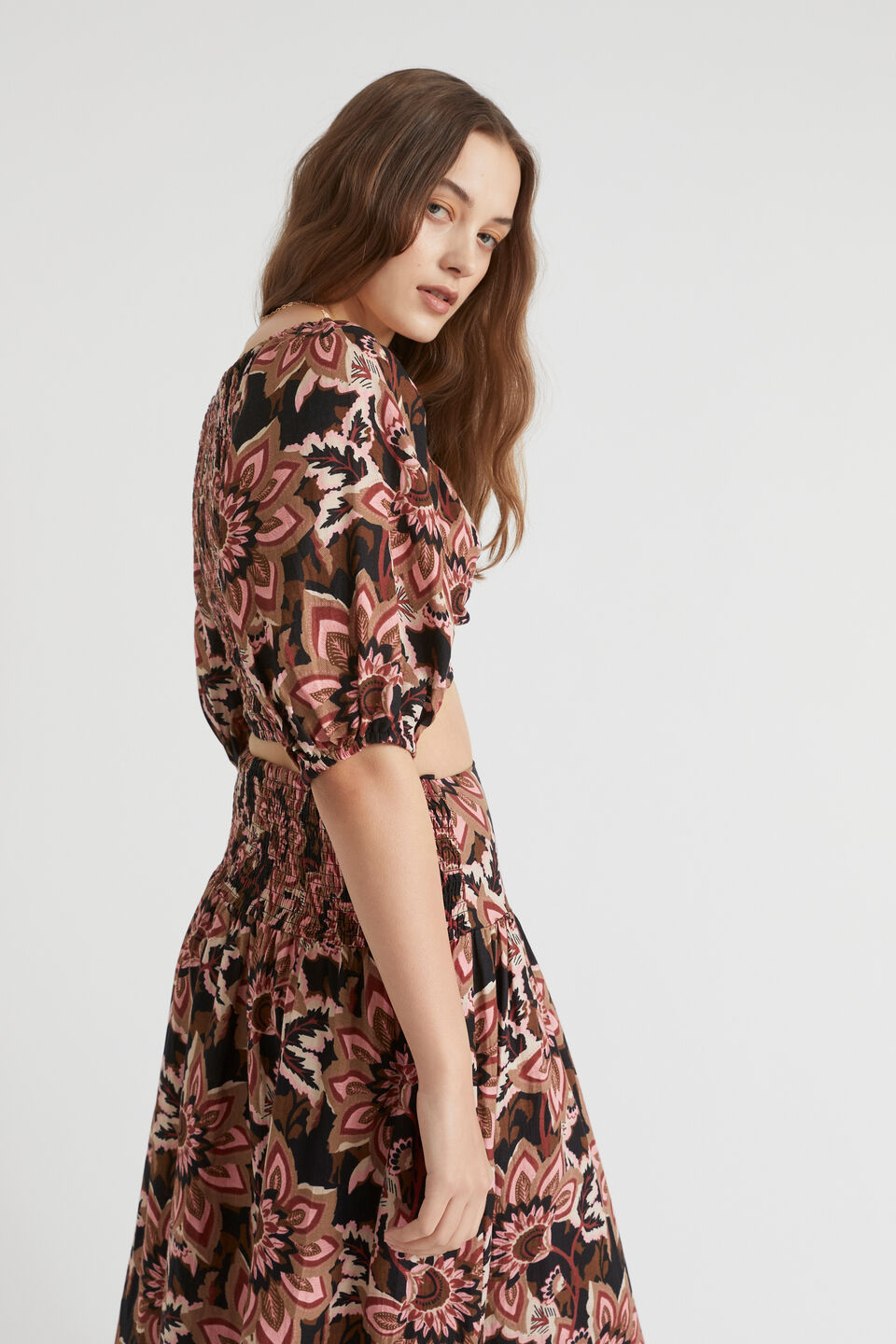 Floral Twist Front Crop Top  Vintage Floral