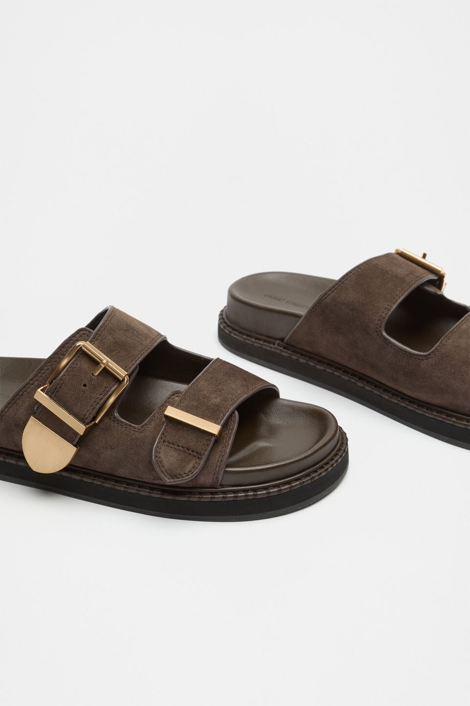 Sasha Trim Slide  Chocolate Suede