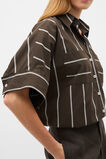 Cotton Stripe Pocket Shirt  Dark Espresso Stripe  hi-res