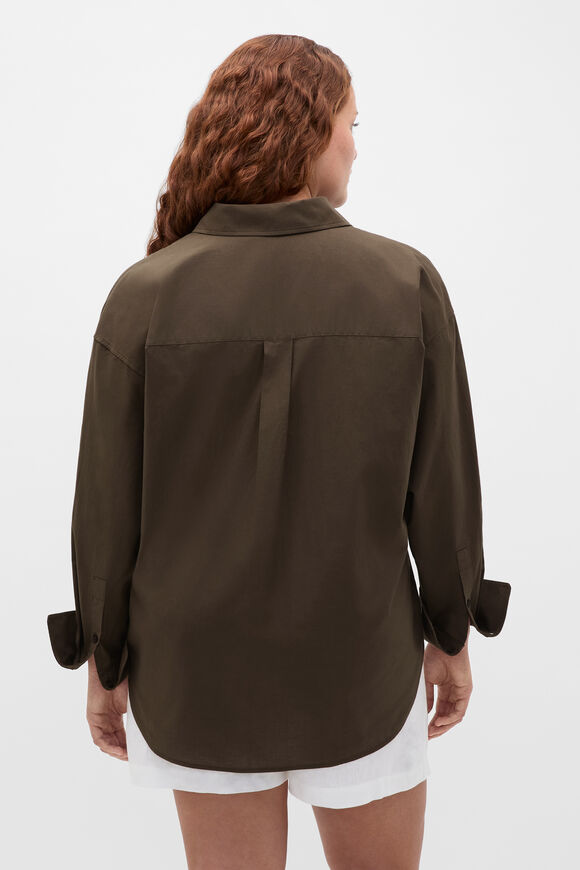 Lightweight Cotton Classic Shirt  Dark Espresso  hi-res