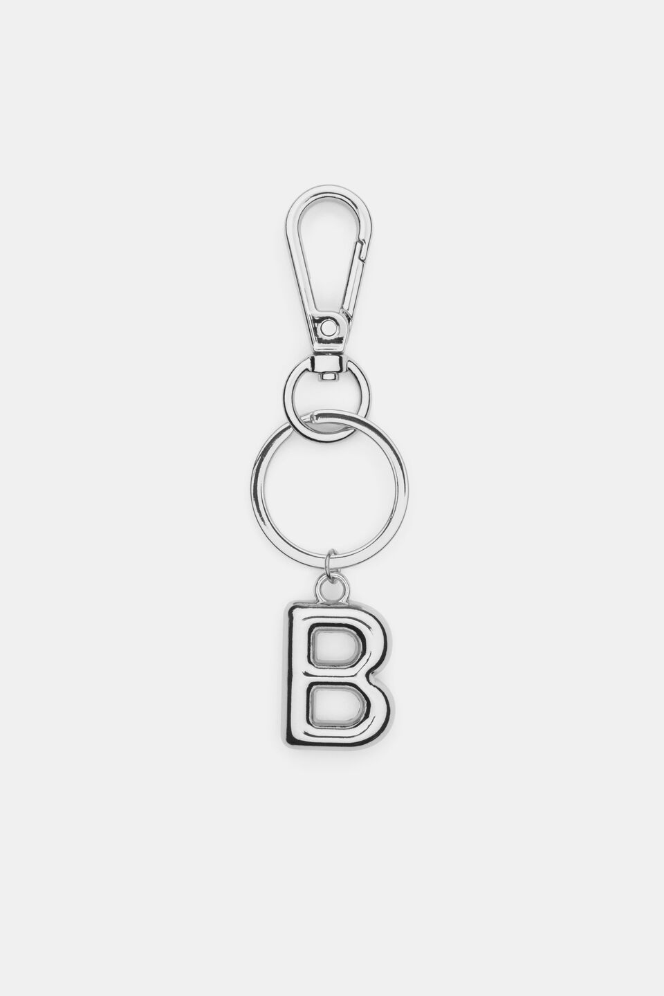 Silver Initial Keyring  B
