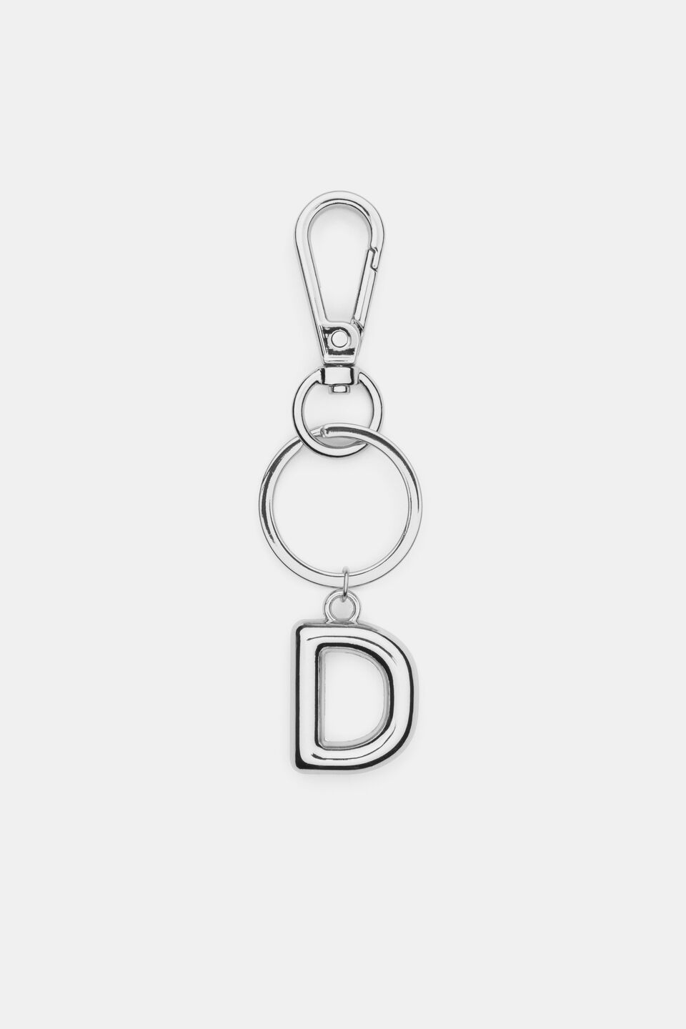 Silver Initial Keyring  D
