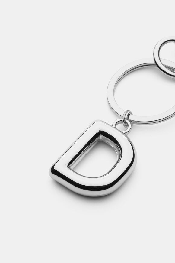 Silver Initial Keyring  D  hi-res