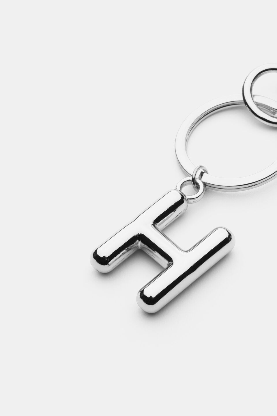 Silver Initial Keyring  H