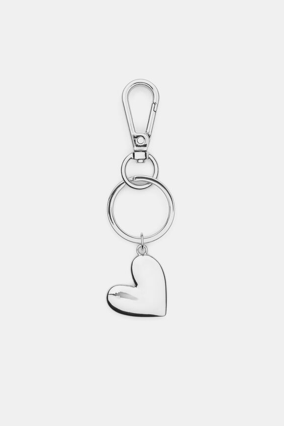 Silver Initial Keyring  Heart  hi-res