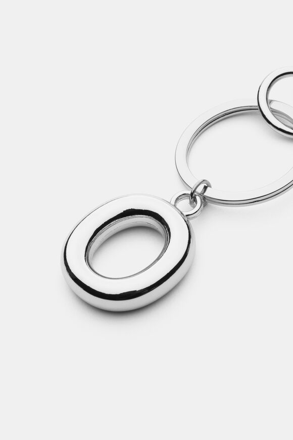 Silver Initial Keyring  O  hi-res