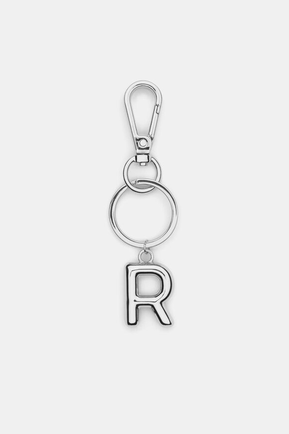 Silver Initial Keyring  R  hi-res