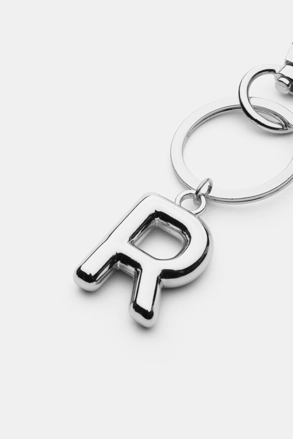 Silver Initial Keyring  R  hi-res