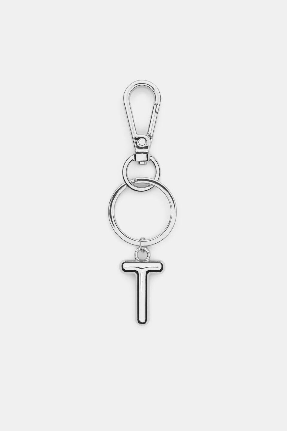 Silver Initial Keyring  T