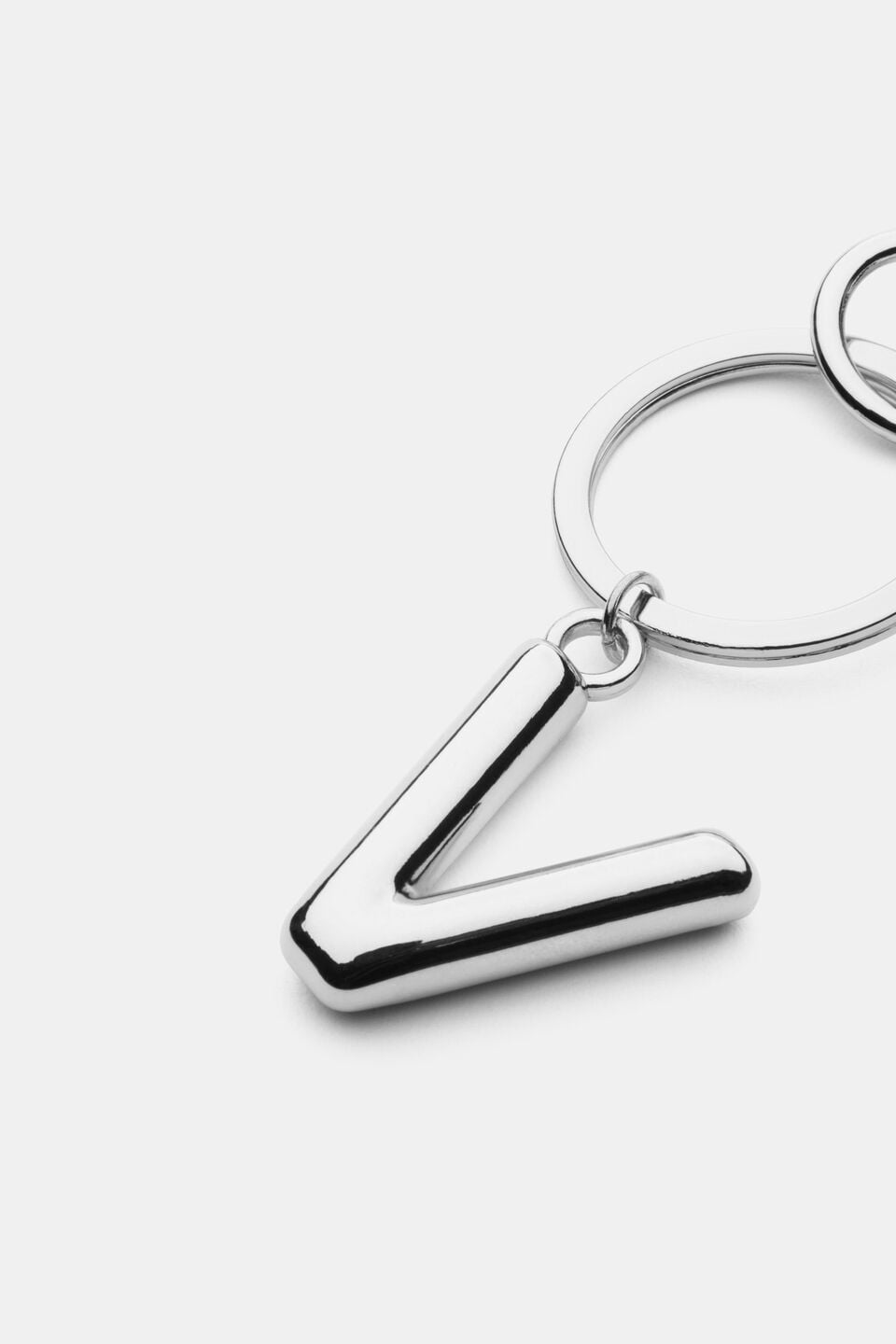 Silver Initial Keyring  V