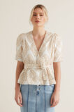Two Tone Broderie Wrap Top    hi-res