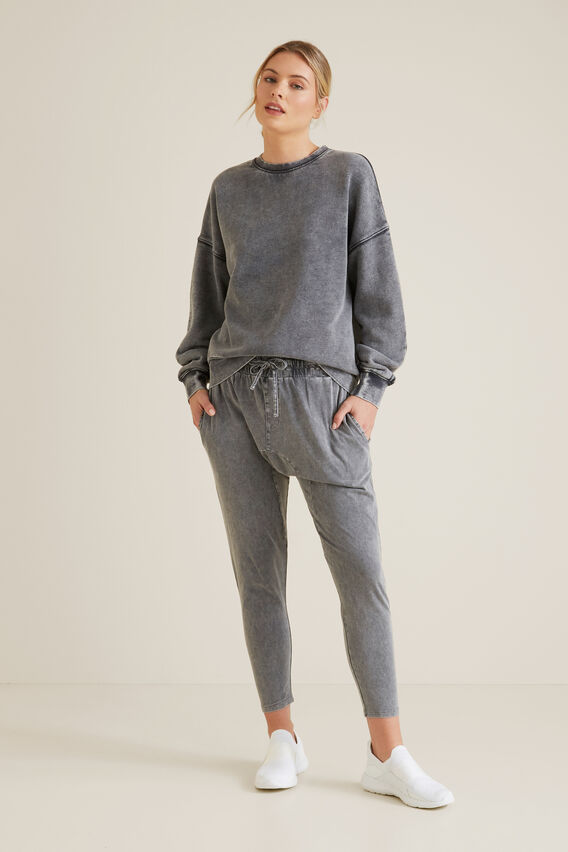 Acid Wash Terry Sweater COAL ACID WASH hi-res