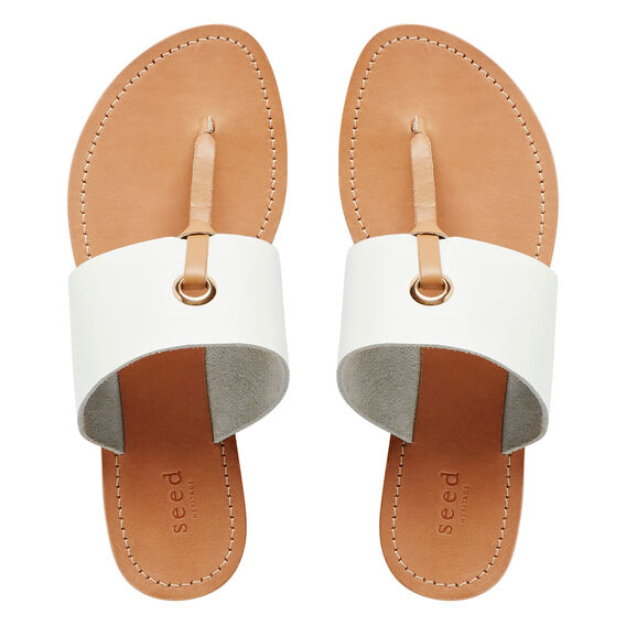 white t bar flat sandals