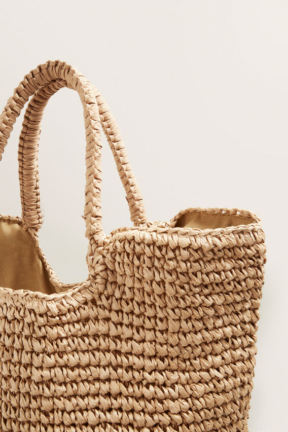 straw beach bag with zip