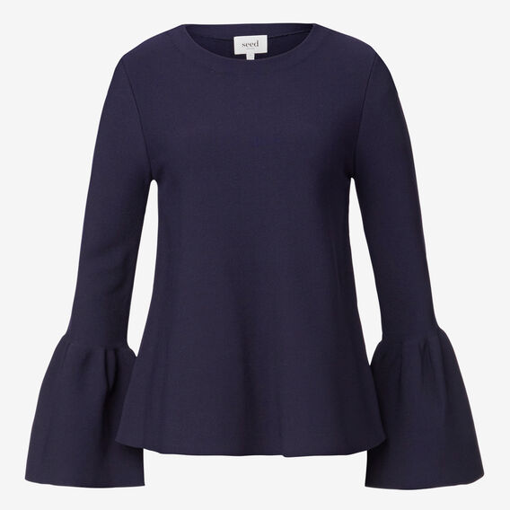 Bell Sleeve Flared Knit Top