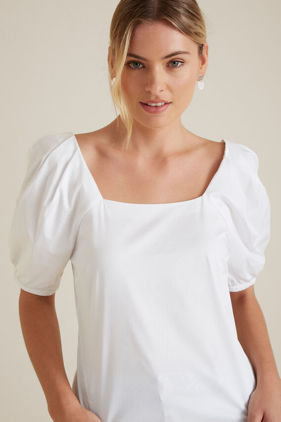 Puff Sleeve Fitted Blouse