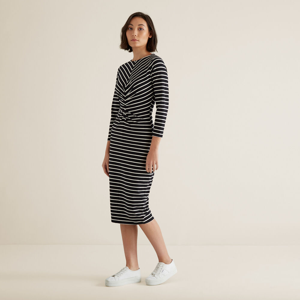 gathered jersey dress