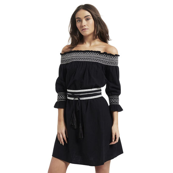Belted Off Shoulder Dress | Seed Heritage