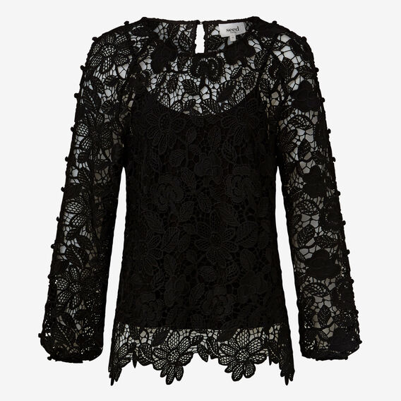 Open Sleeve Lace Blouse | Seed Heritage