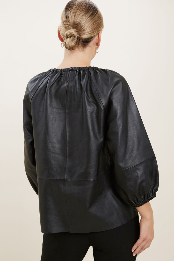 Gathered Leather Blouse | Seed Heritage