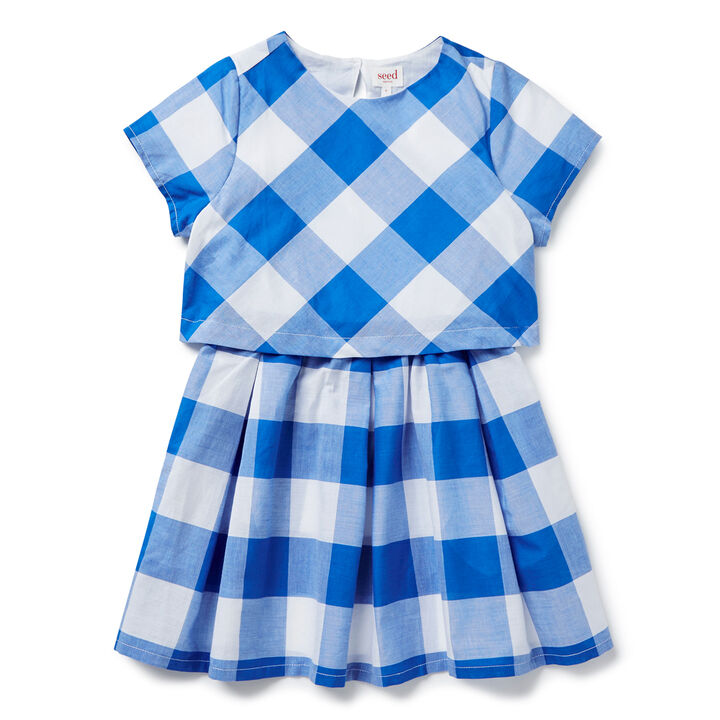 Gingham Double Layer Dress | Seed Heritage