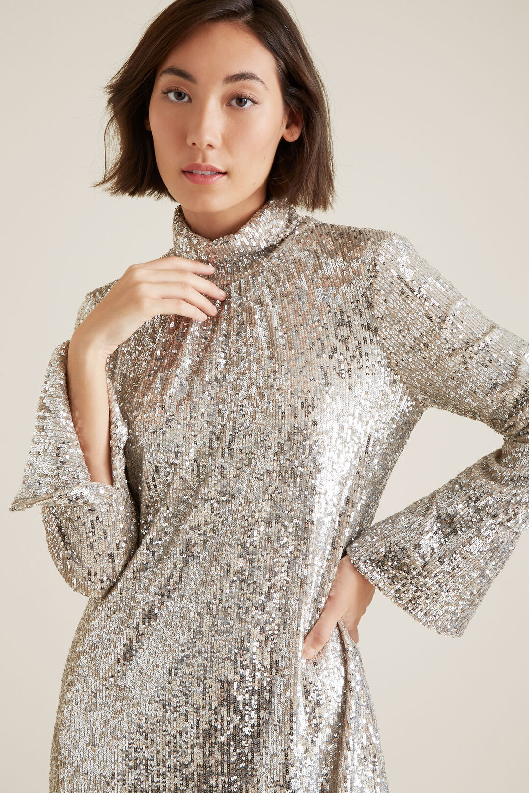 High Neck Sequin Dress | Seed Heritage