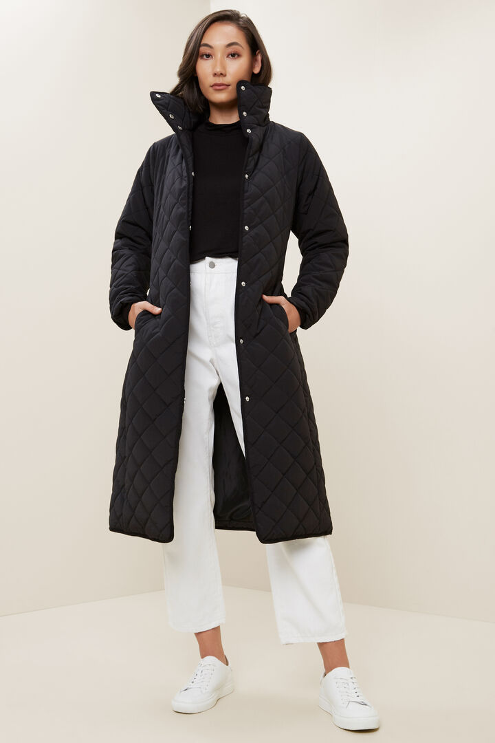 longline quilted puffer coat