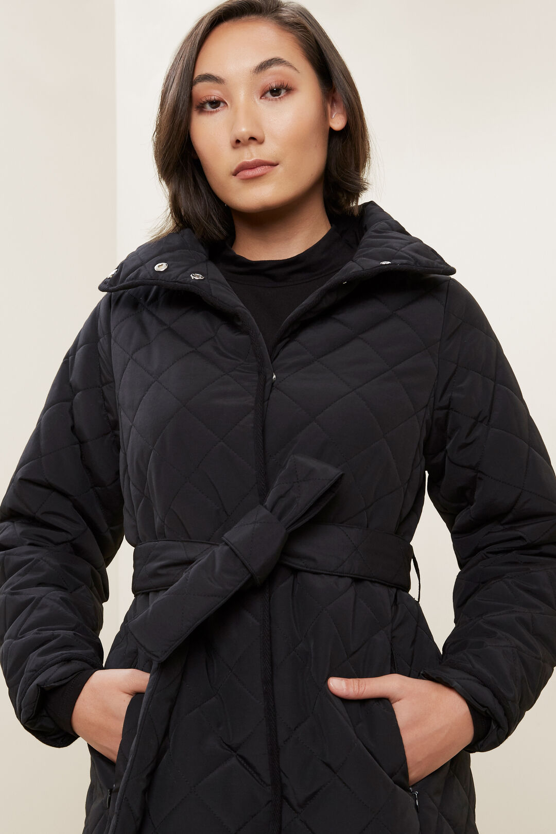longline quilted puffer coat