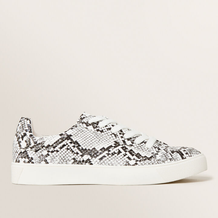 irving python embossed stripe leather sneaker