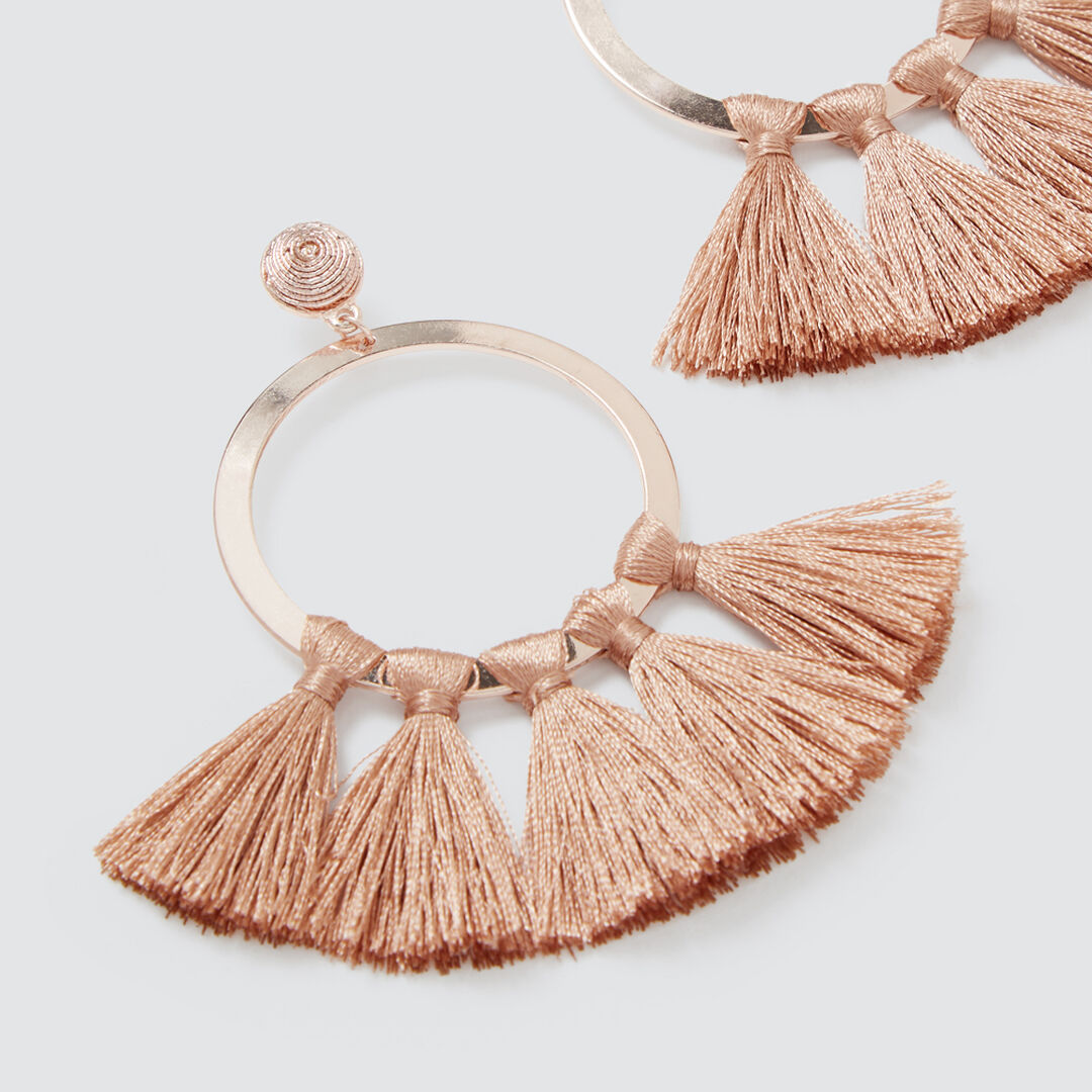 Large Tassel Hoop Earrings Seed Heritage