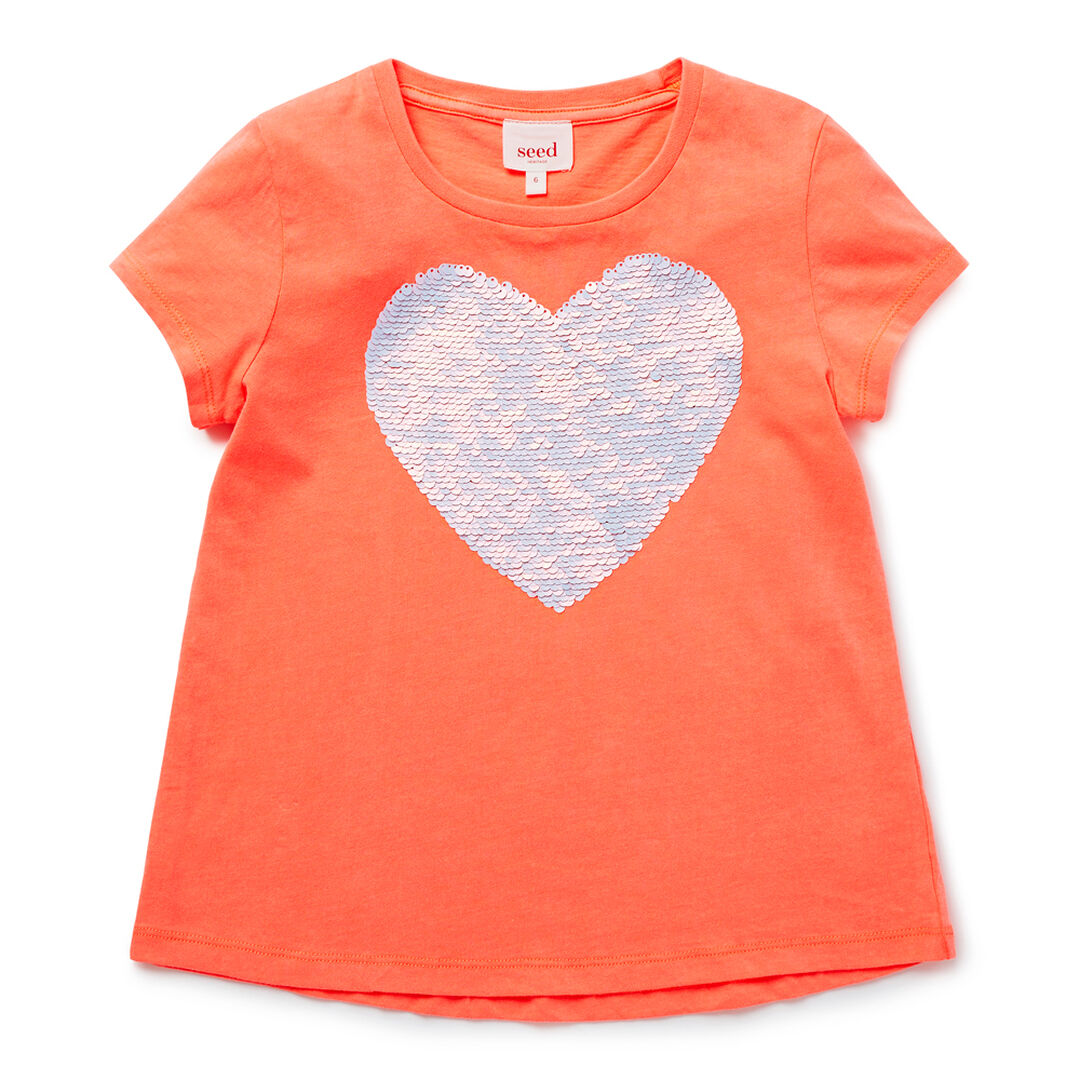 Flip Sequin Heart Tee Seed Heritage