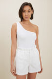 Sustainable One Shoulder Tank  Whisper White  hi-res