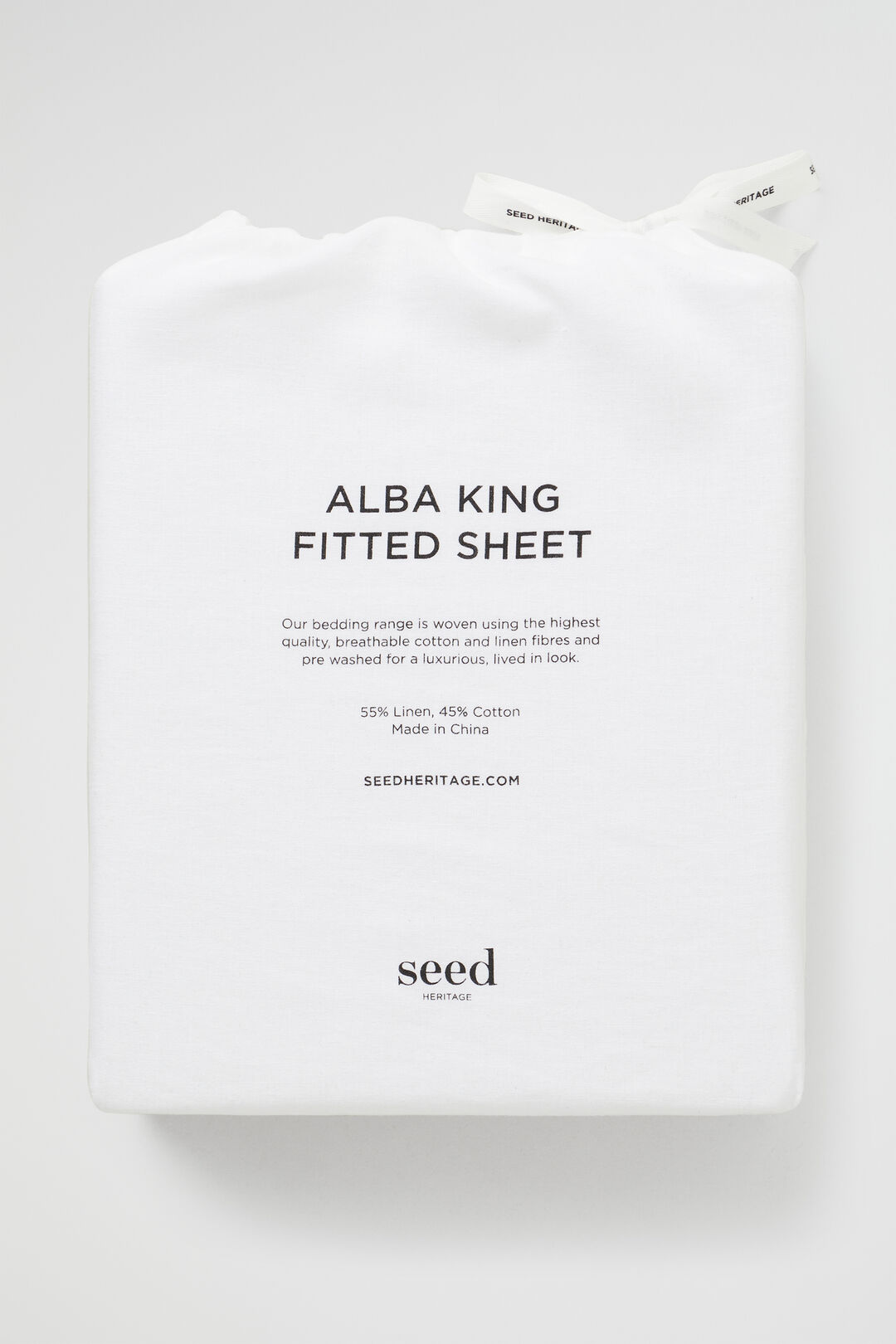 Alba Super King Fitted Sheet  White  hi-res