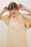 Poplin Flutter Sleeve Dress  Neutral Sand  hi-res