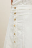Denim Button Midi Skirt  French Vanilla  hi-res