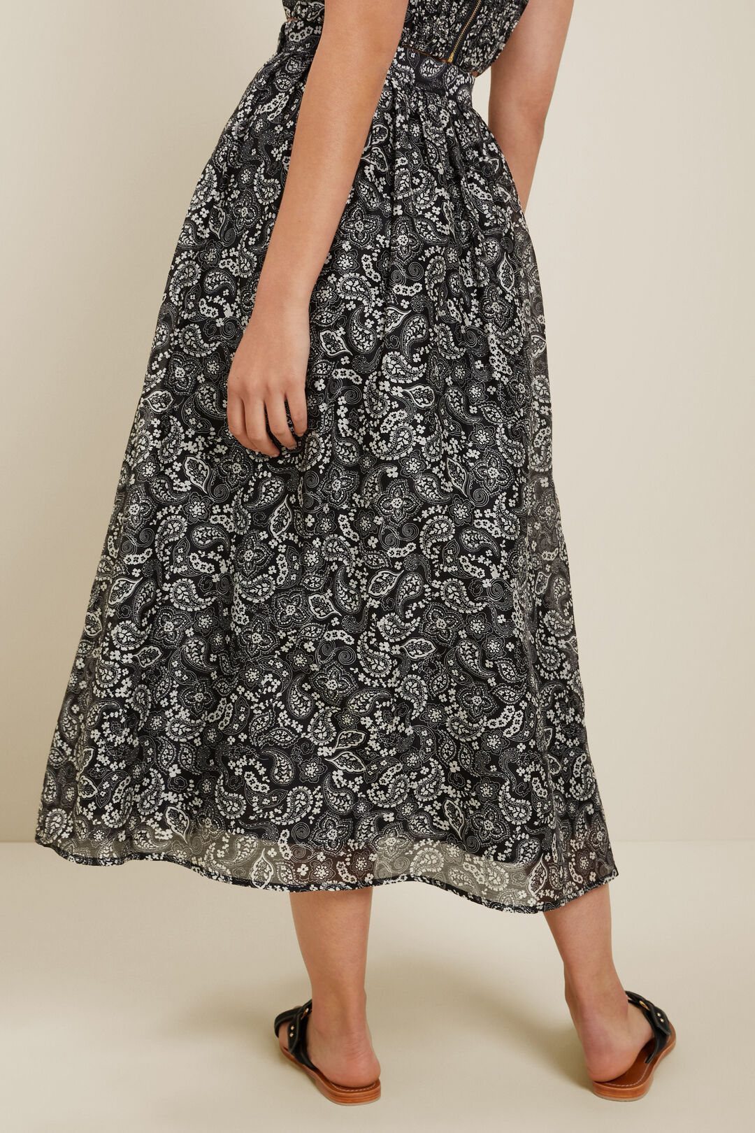 Silk Blend Maxi Skirt  Floral Paisley  hi-res
