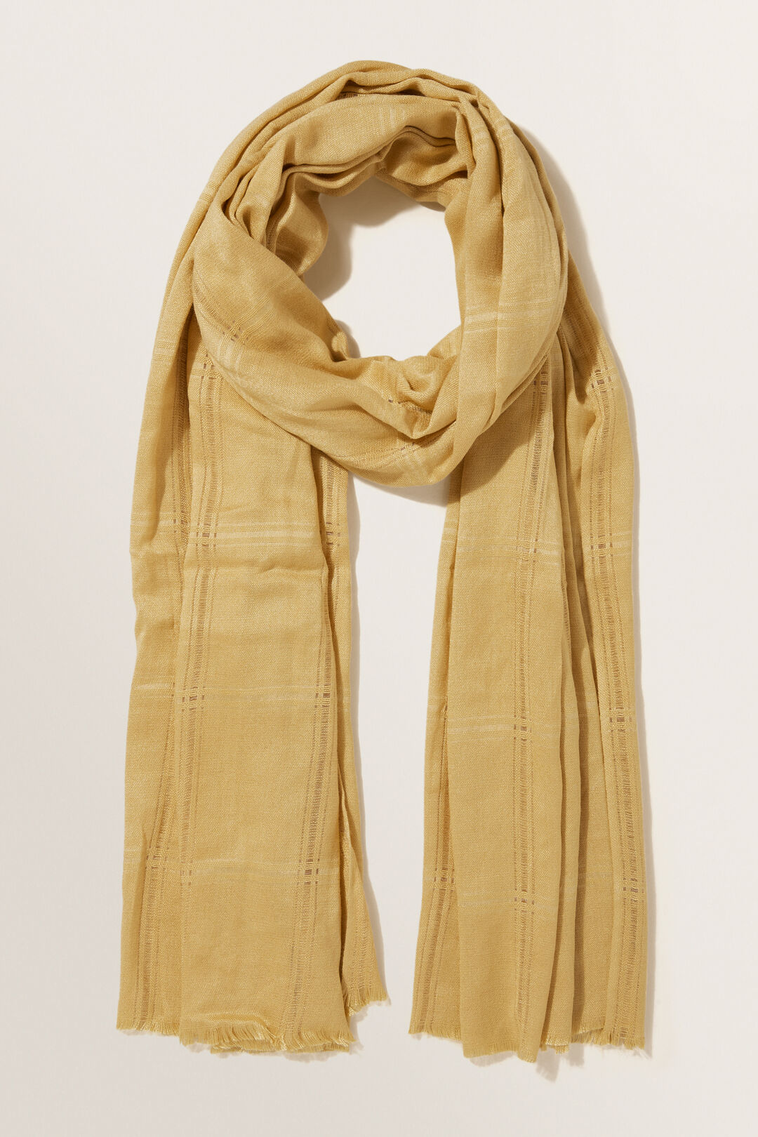 Textured Wool Blend Scarf  Fawn  hi-res