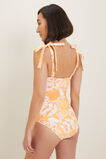 Floral Shirred Swimsuit  Cantaloupe Floral  hi-res