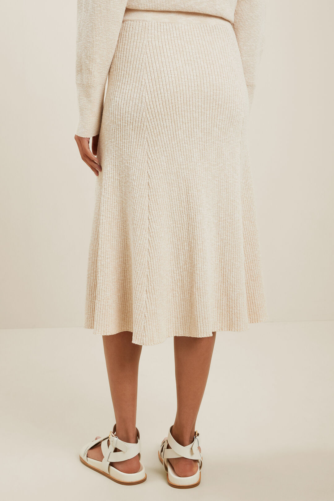 Knitted Midi Skirt  Cloud Cream Marle  hi-res