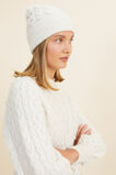 Cable Stitch Knitted Beanie   Oat Marle  hi-res