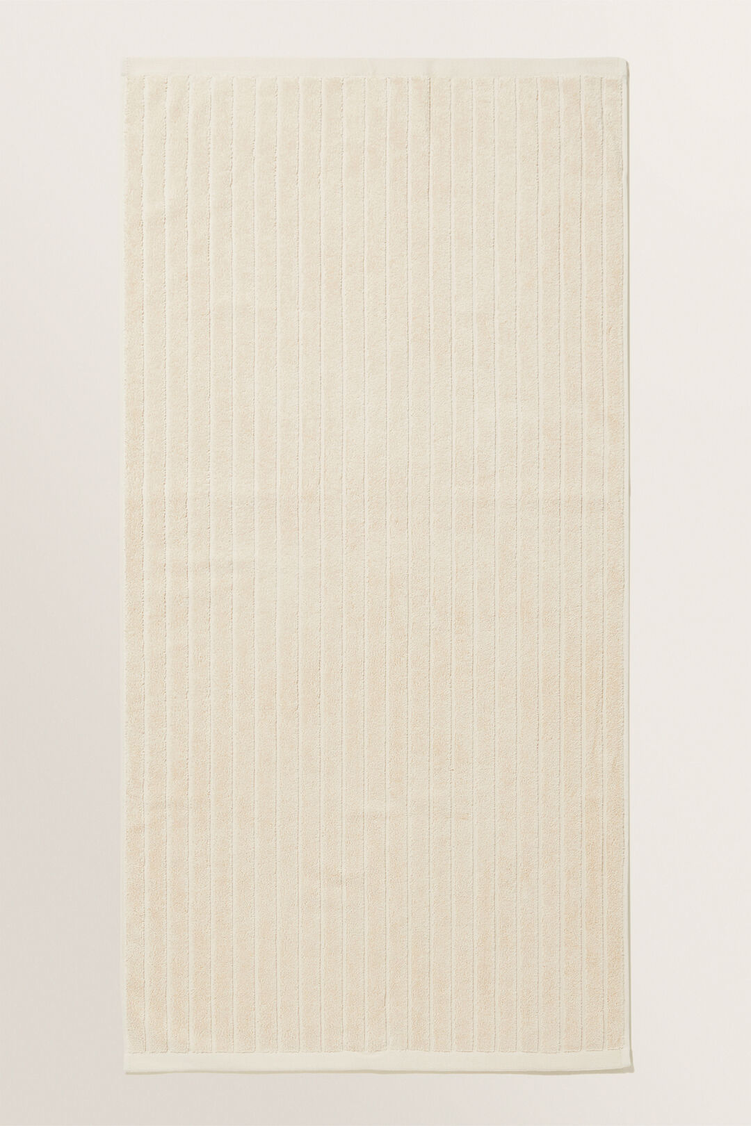 Cotton Stripe Bath Towel   Ivory Cream  hi-res