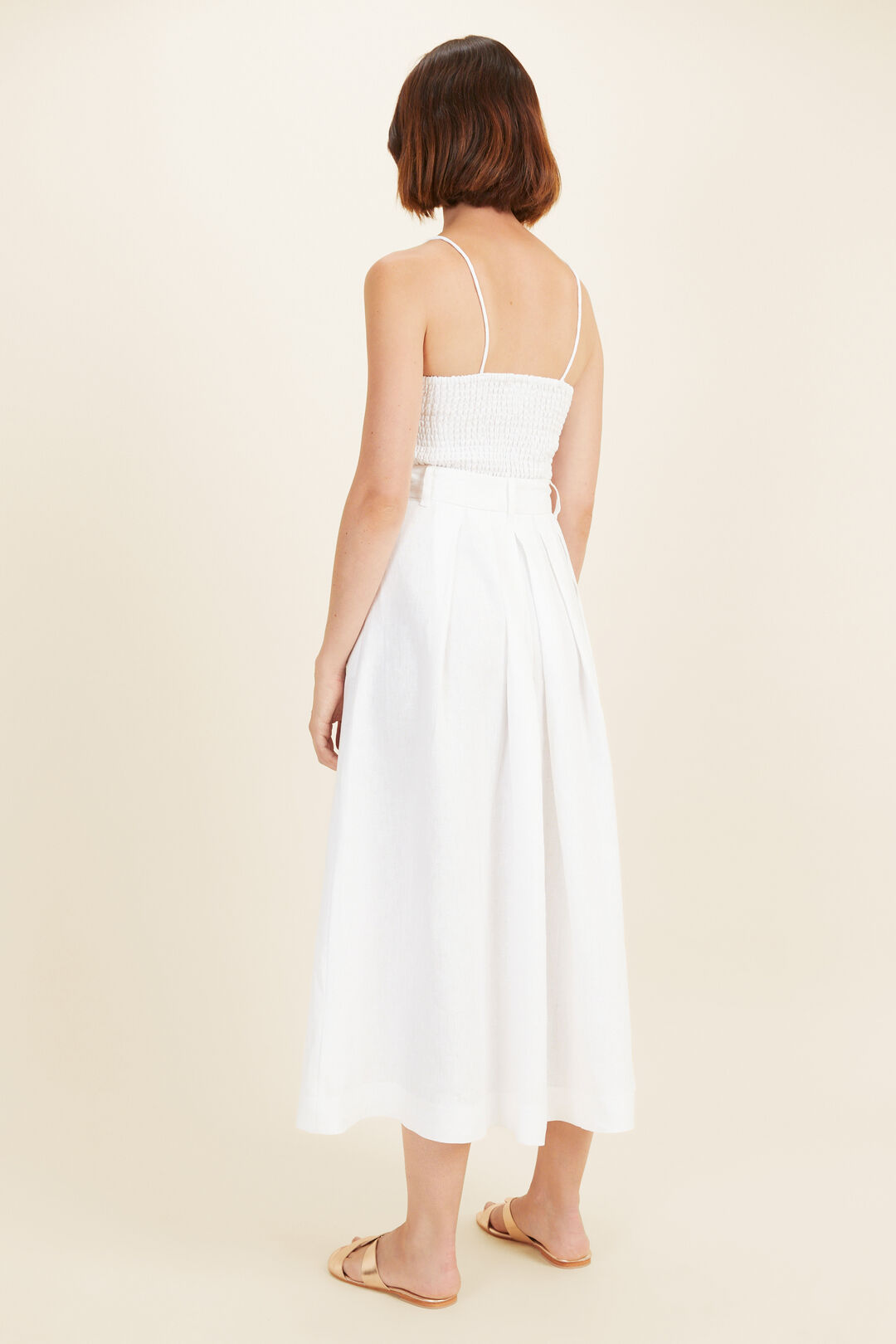 Linen Pleat Maxi Skirt  Whisper White  hi-res