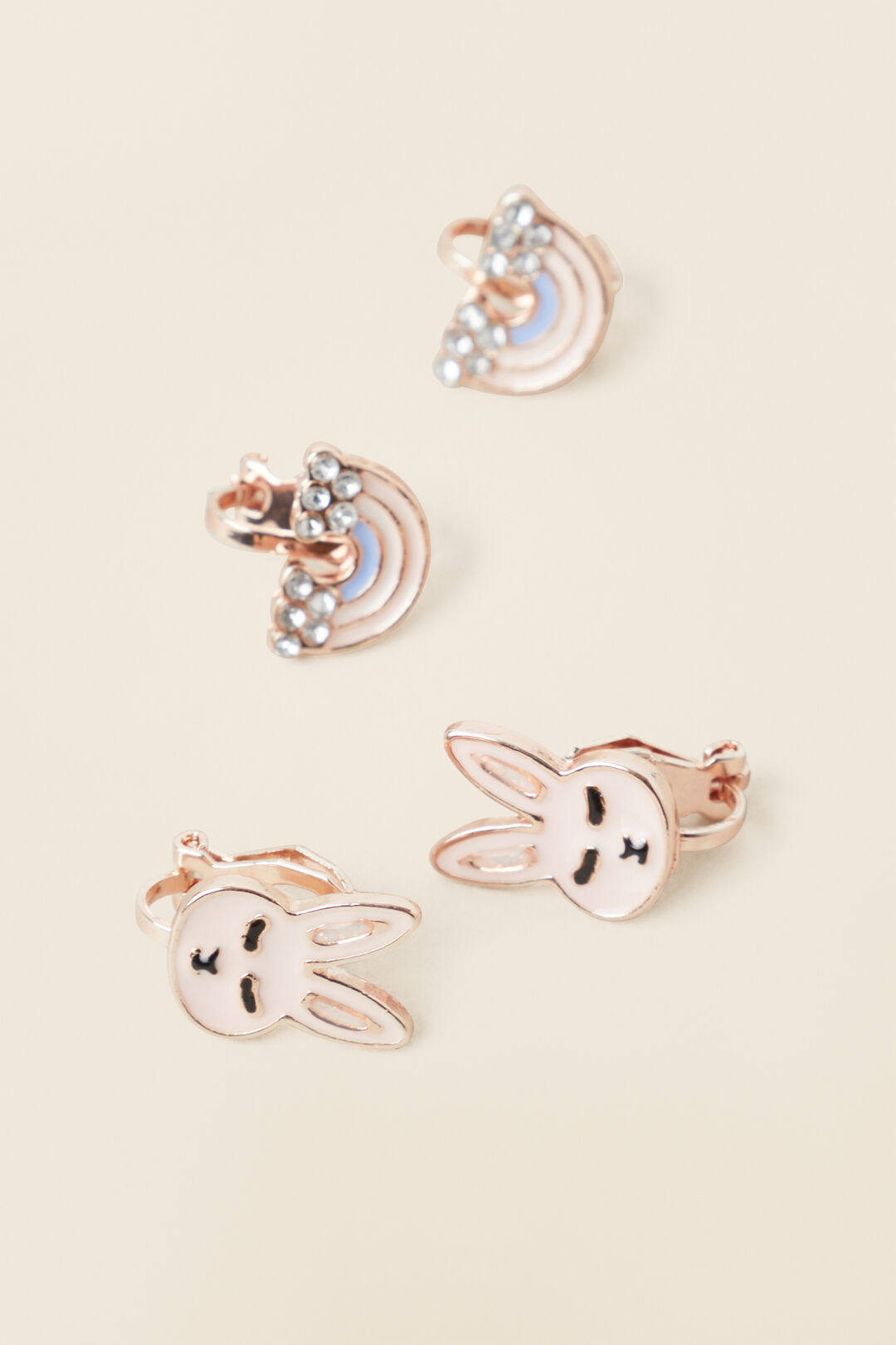 Bunny Clip on Earrings  Multi  hi-res