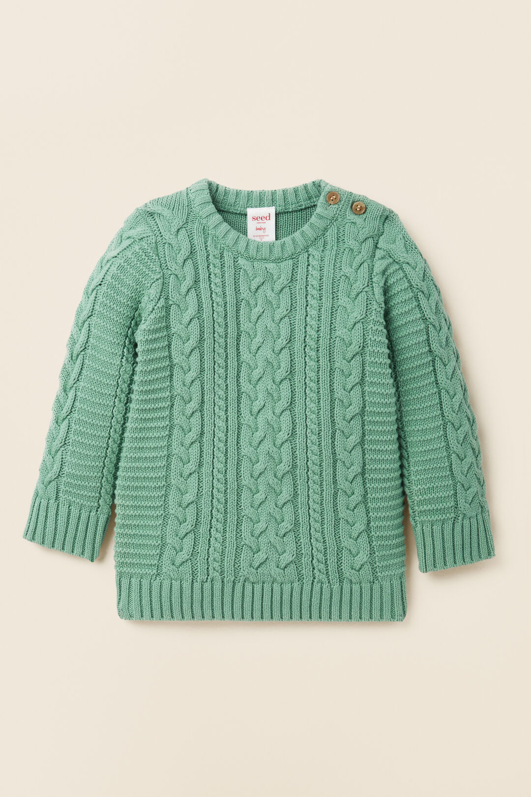 Cable Crew Knit   Clover  hi-res